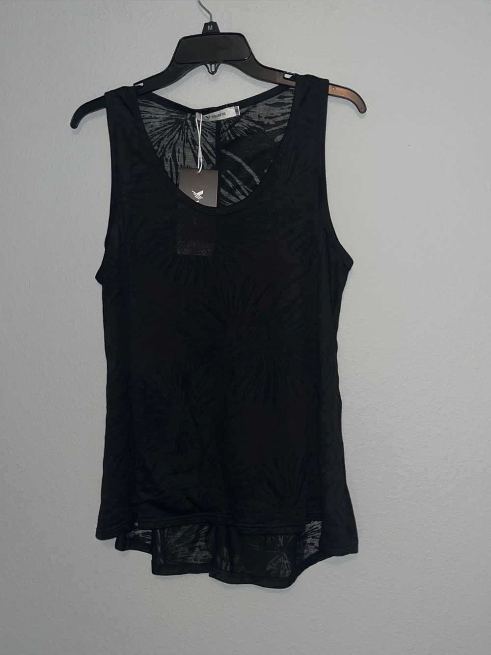 Yidarton See Through Tank Top with High Low Hem Size M